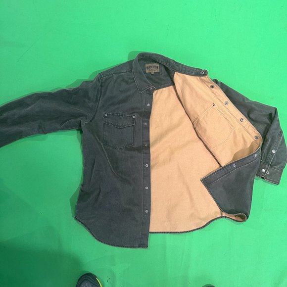 North River Men’s Size Large long Sleeve Cotton Suede Shirt Jacket - Picture 3 of 5